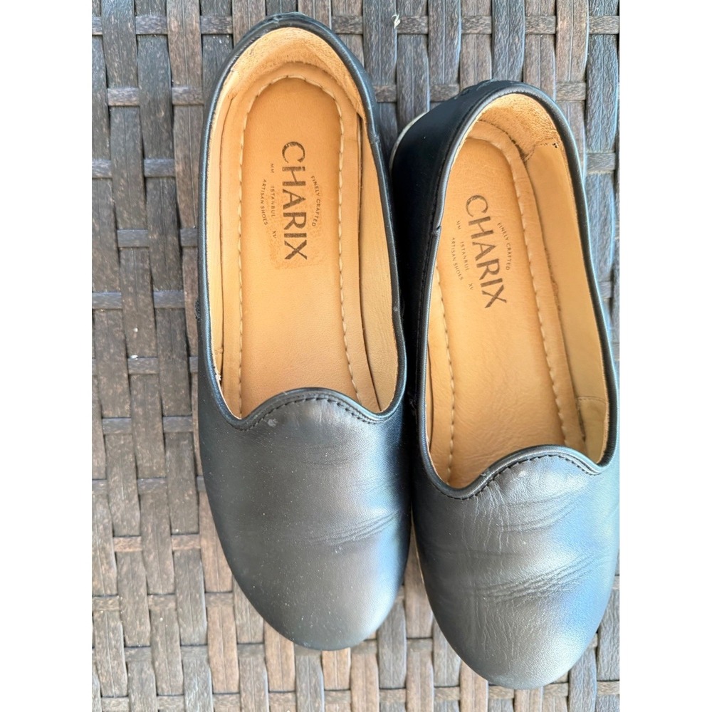 CHARIX Istanbul Handmade Leather Flats EU 37 Black - Picture 6 of 8